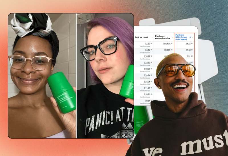 Humanrace skincare creator content beside the ad account