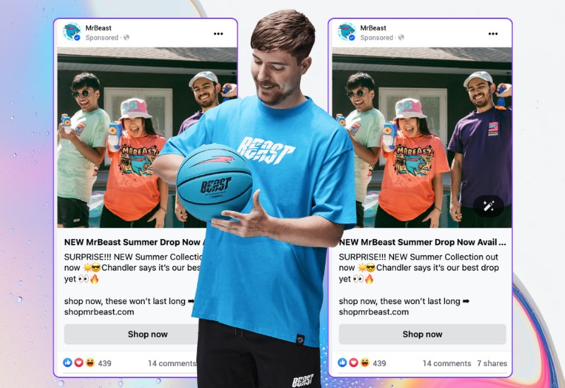 MrBeast summer drop ads on Facebook and Instagram