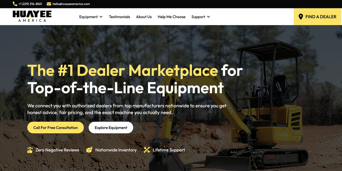 Huayee America homepage